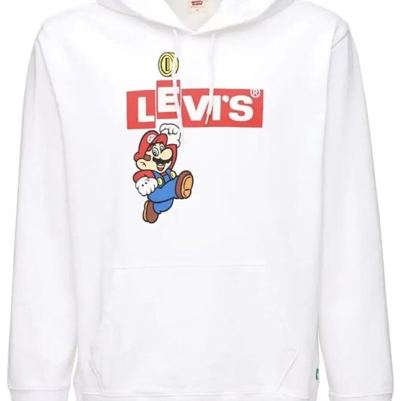 Levi's x Nintendo Super Mario Bros Graphic Sweatshirt Hoodie White Small… - Picture 9 of 15